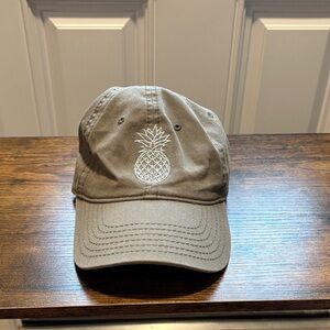 Olive Green Baseball Cap with Pineapple Embroidery